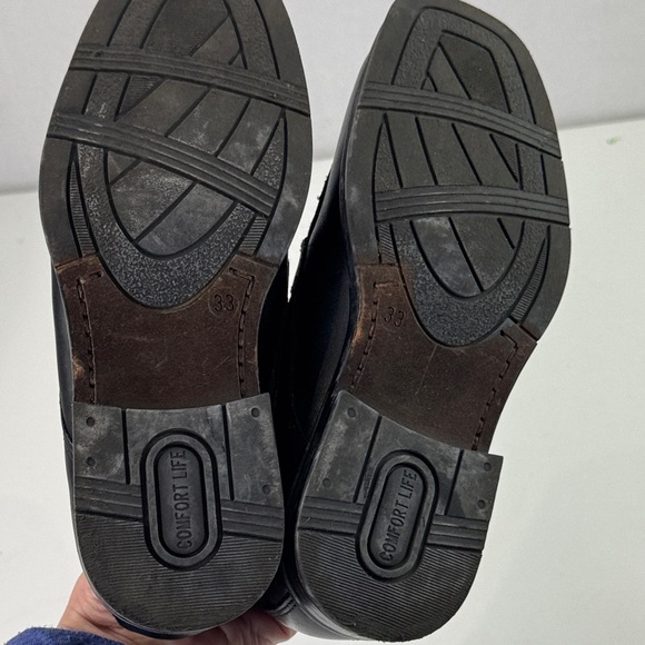 Sergio Classic Line Boys  Black Leather Dress Shoes - Picture 9 of 14